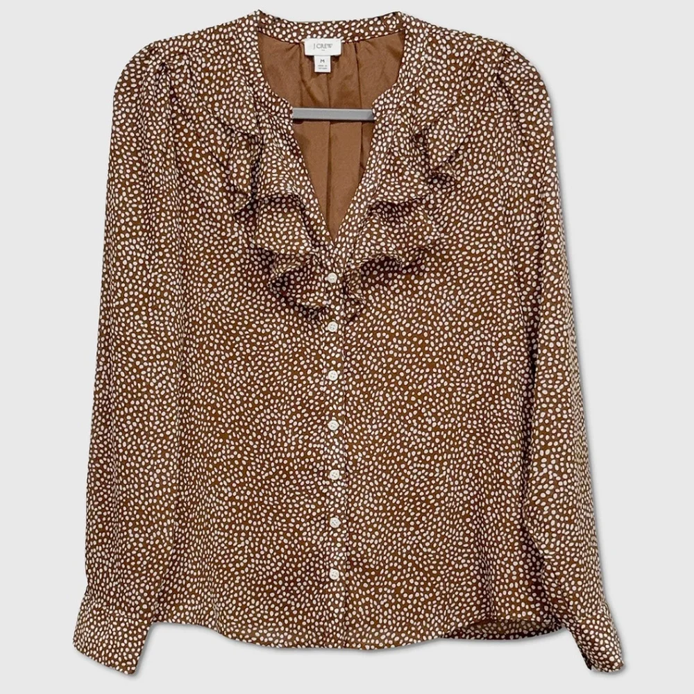 J. Crew Skirt & Blouse / Top - Womens Size Medium Rust / White‎ - #46360-A7